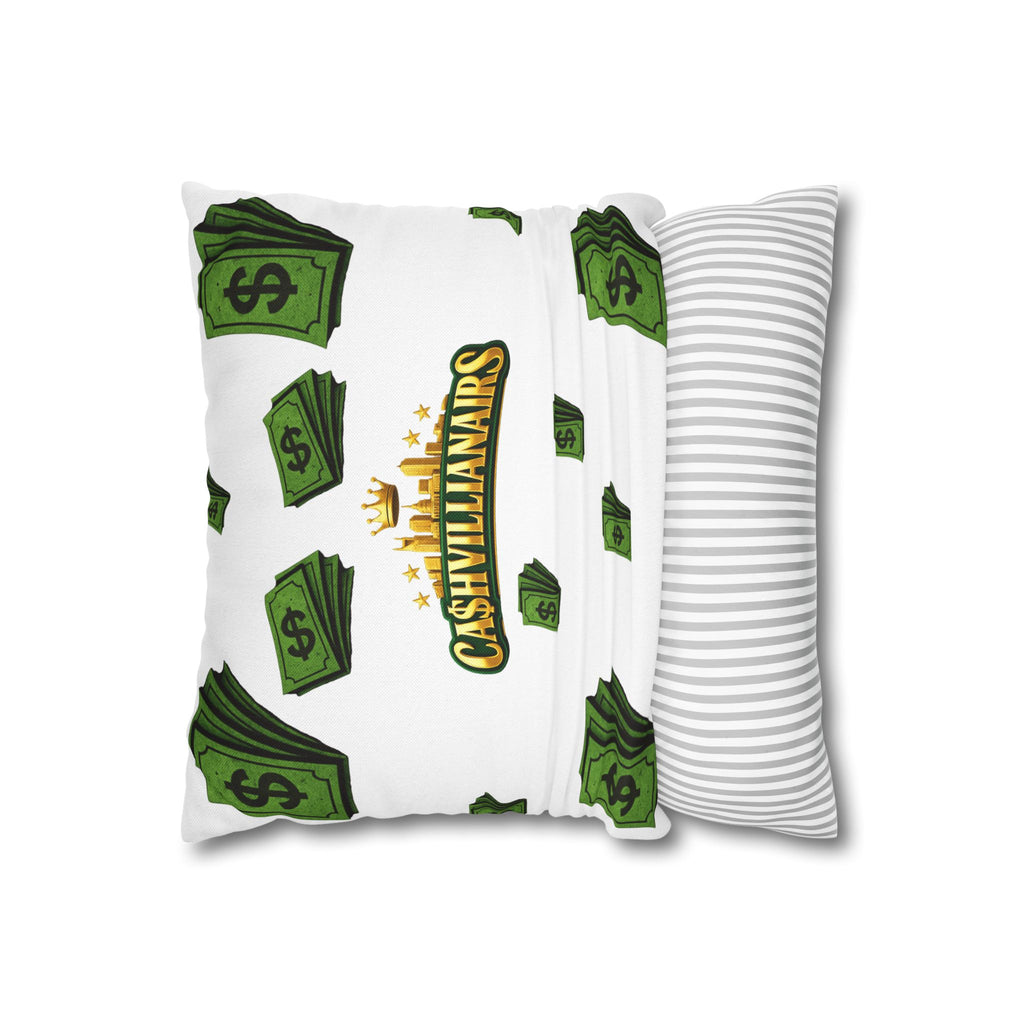 Cashvillainairs Money Pattern Pillowcase — Decorative Square Throw Pillow Cover