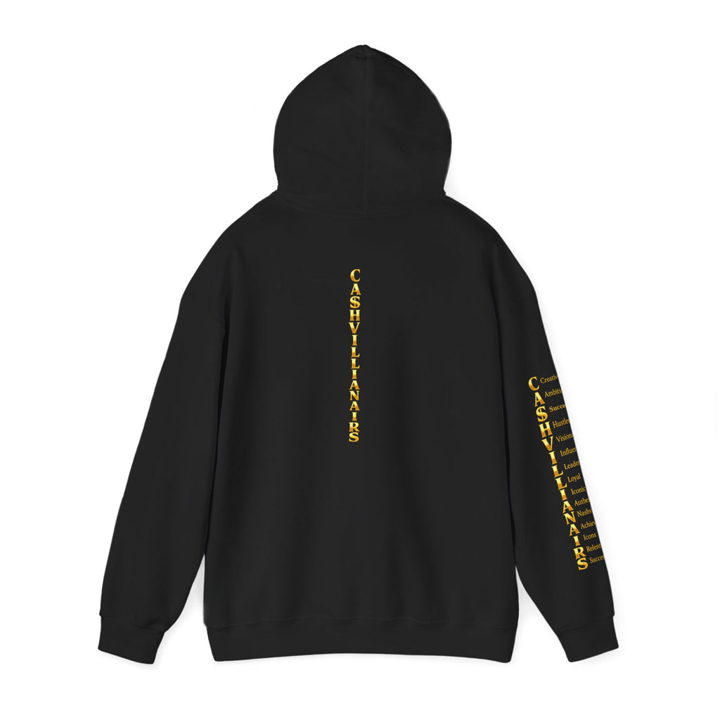 Cashvillainars Logo Hoodie — Gold Crown Streetwear Pullover