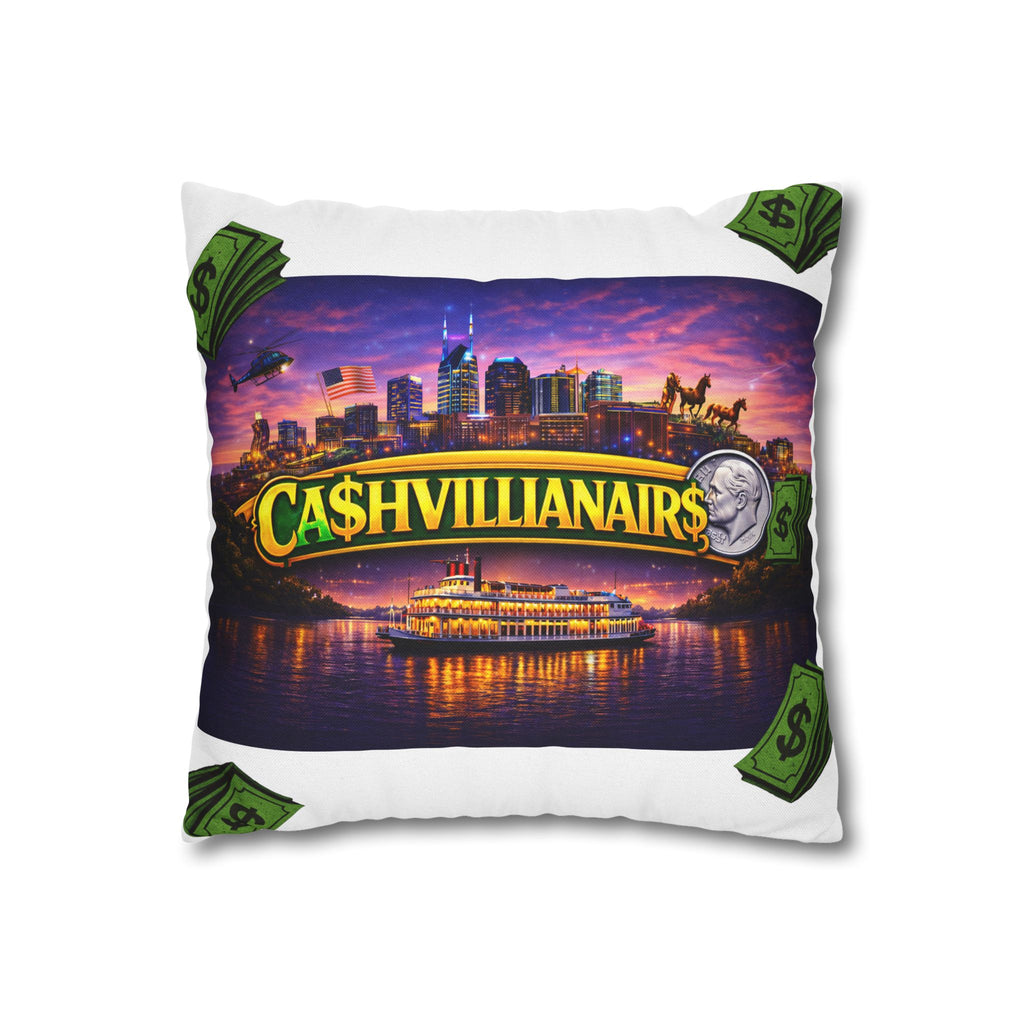 Cashvillainairs Money Pattern Pillowcase — Decorative Square Throw Pillow Cover