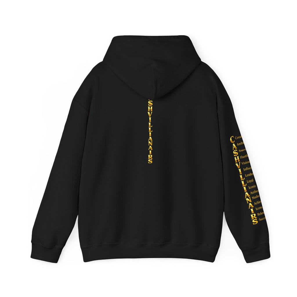 Cashvillainars Logo Hoodie — Gold Crown Streetwear Pullover