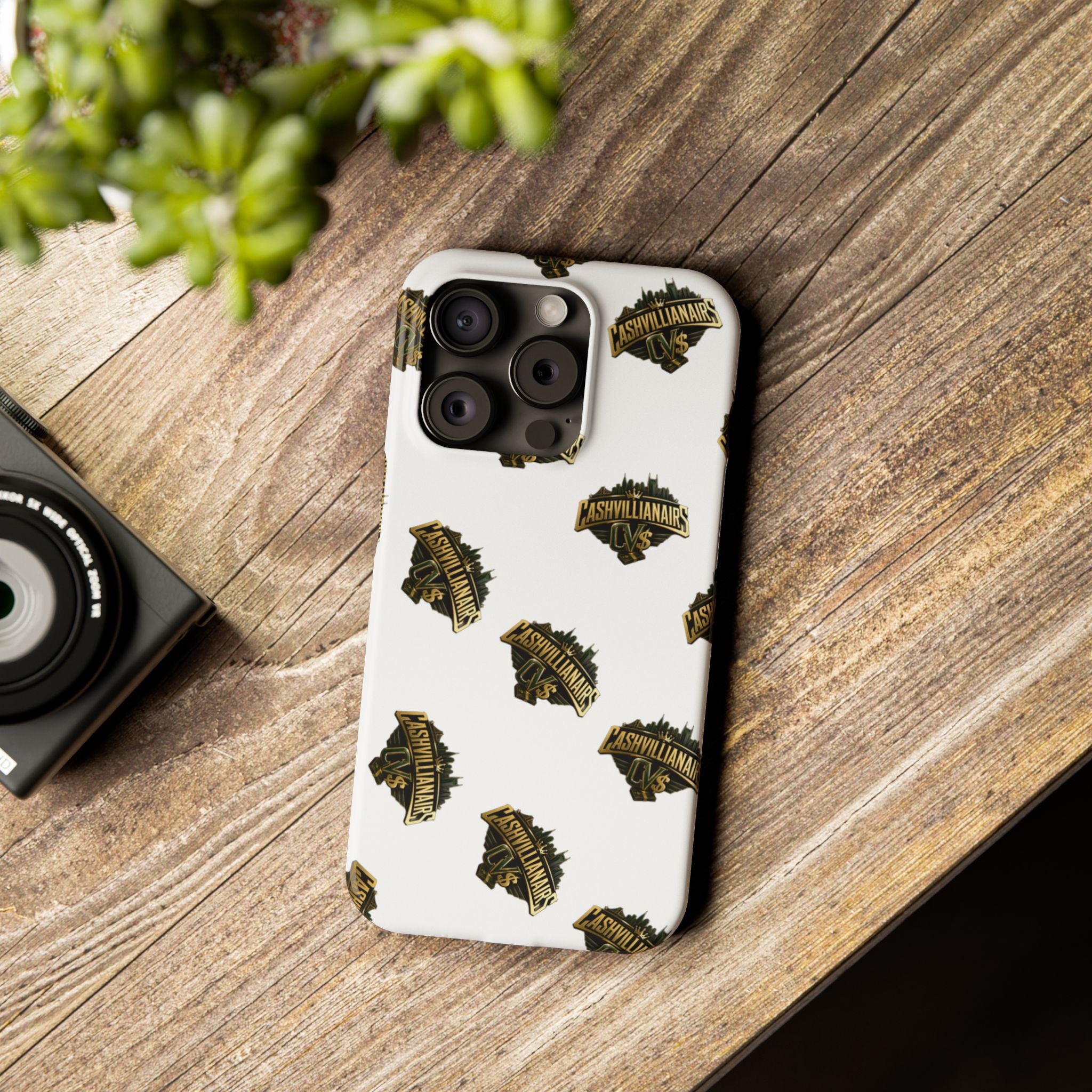 Adventureland Retro Gold Slim Phone Case — Vintage Travel Badge