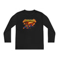 Strap-Man Youth Long Sleeve Tee — Superhero Shield Graphic