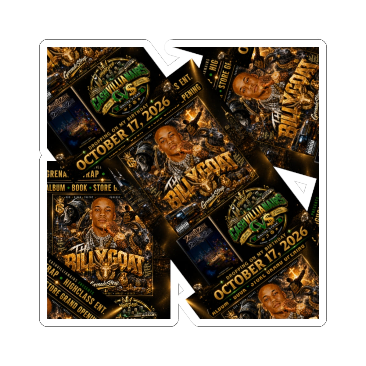 HighClass Cashvillianairs Kiss-Cut Stickers